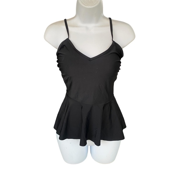 Shein Black Frilly Ruffle Tank Top Tankini Swim Bathing Suit - Picture 1 of 7